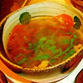 赤センとキムチのスープ